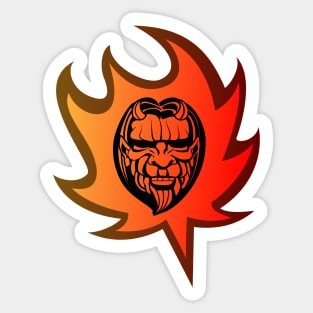 Face of the Devil in Flames Sticker